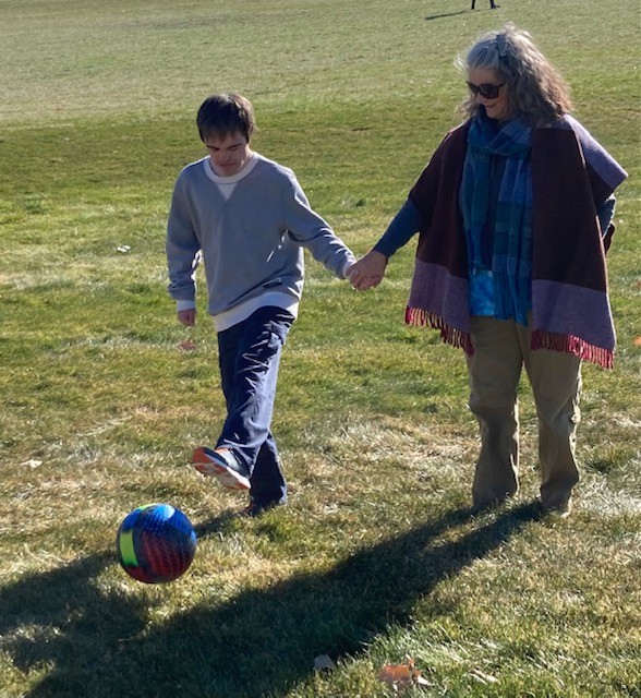 A client kicks a ball