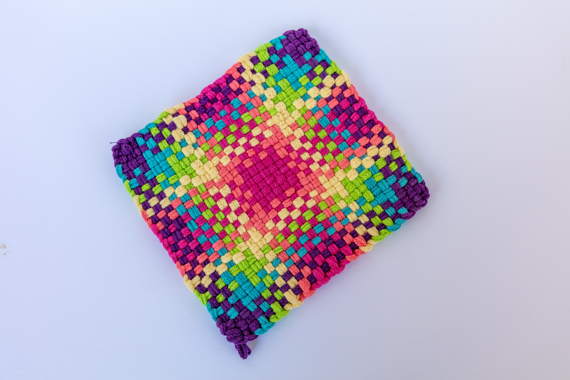 Handmade Neon Rainbow Pot holder